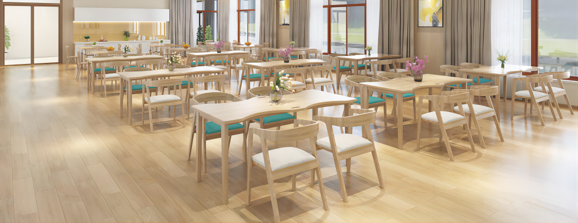 老年食堂家具,适老餐桌,适老椅