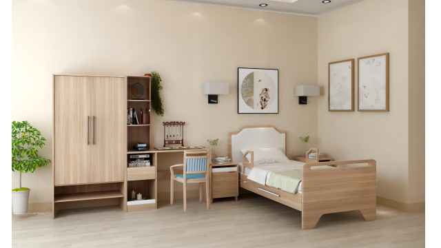 适老衣柜,自理床,养老院家具