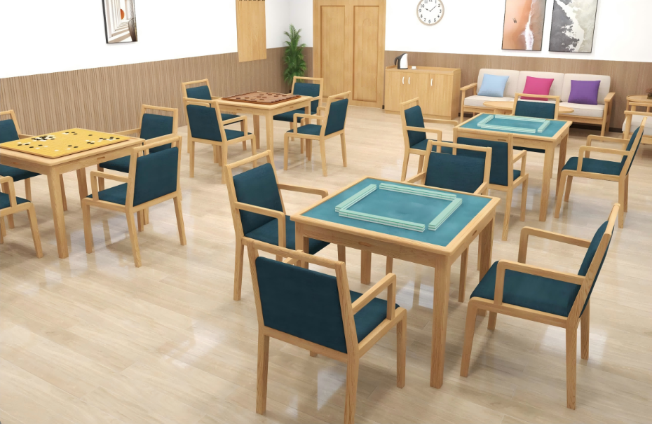 棋牌桌,适老椅,棋牌室家具